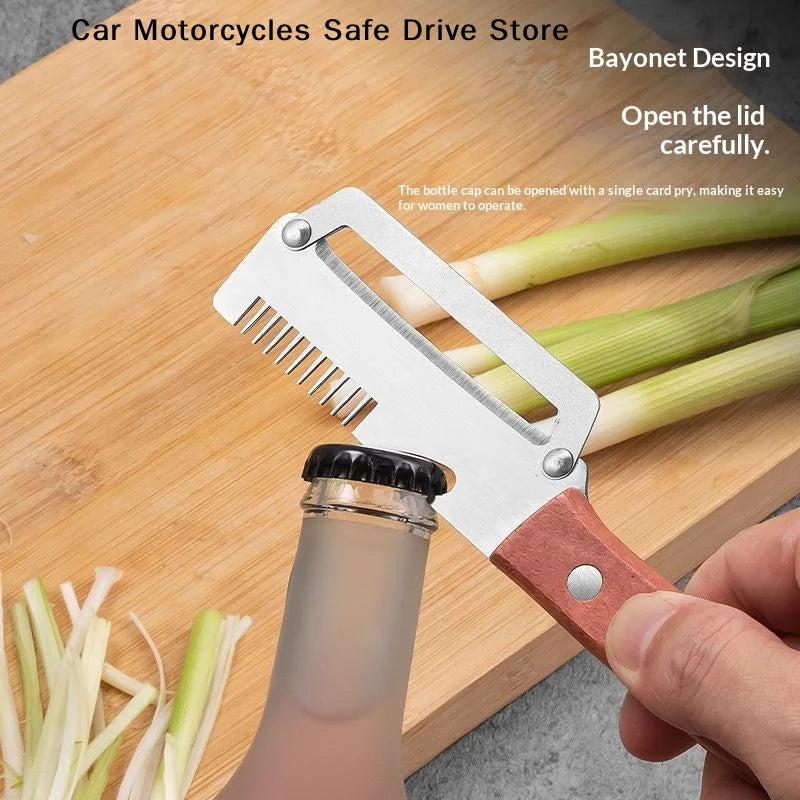 CMMultifunctional Stainless Steel Peeler Wooden Handle 3-in-1