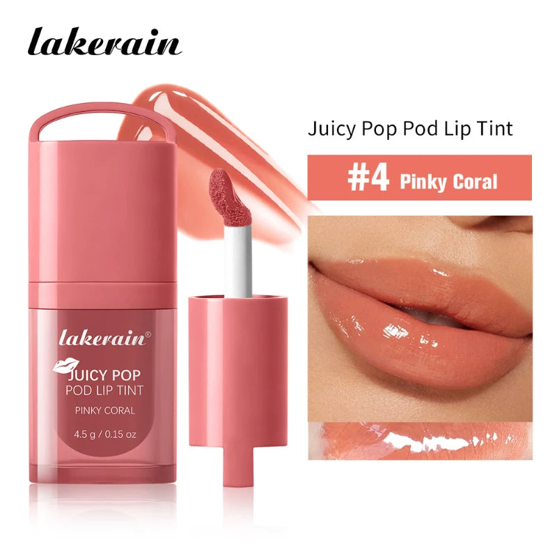 Glossy Mirror Lip Oil – Hydrating Plumping Tinted Lip Glaze Tinted Lip Oil Zpaxo 4 Pinky Coral