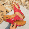 Woman Slippers Non-Slip Soft Platform Shoes Lightweight Wedge Sandals Flip Flops Lightweight Orthopedic Slippers Slides Women Zpaxo Red 43