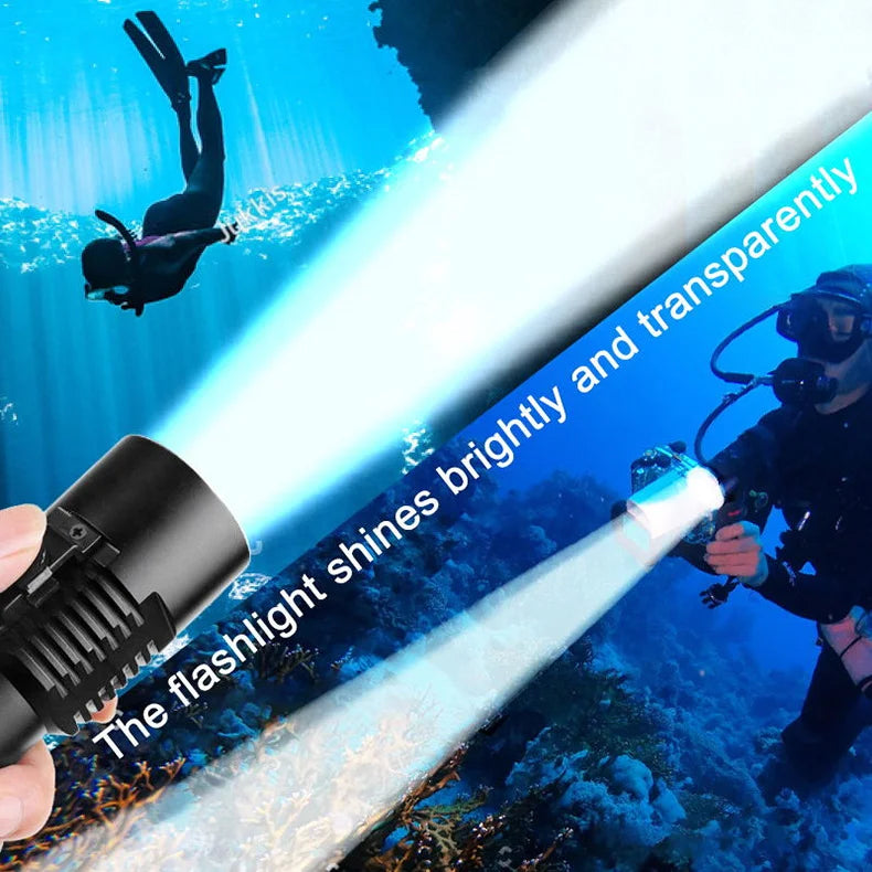 Professional Diving Flashlight Strong Light L2 Electromagnetic