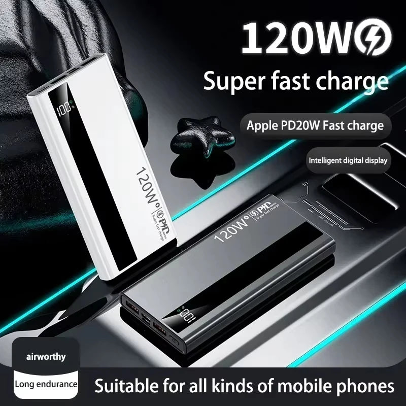 500000mAh 120W Super Fast Charging High Capacity Power Bank External Battery Portable Battery Charger For iPhone Samsung Xiaomi Zpaxo