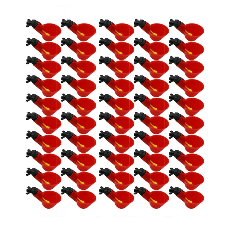50 Automatic Chicken Water Drinking Cups Plastic Backyards Poultry