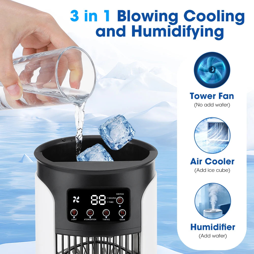 AFDEAL 6-Speed Desktop Misting Fan – Timer & 7-Color Light Desktop Misting Fan Zpaxo