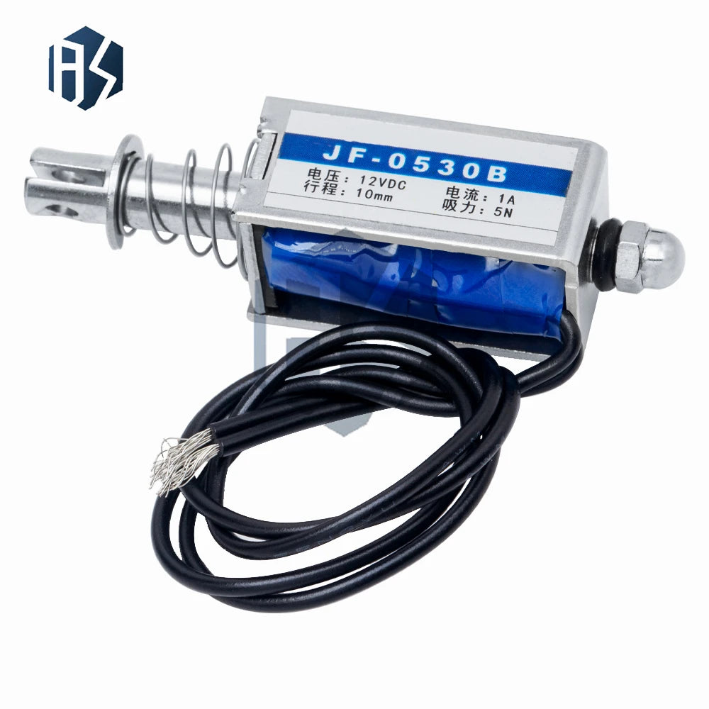 1PCS JF-0530B DC 6V 12V 24V Push&Pull type JF-0530B Open Frame Electromagnet keepping Force 5N travel 10mm Linear Solenoid Zpaxo