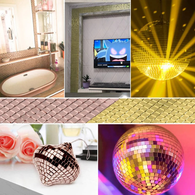 Mirror Mosaic Tile Sticker Strip – Self-Adhesive Acrylic Decor Mosaic Wall Sticker Zpaxo