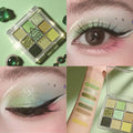 9 Mint Green Eyeshadow Palette Long Lasting Pearlescent Shimmer Matte