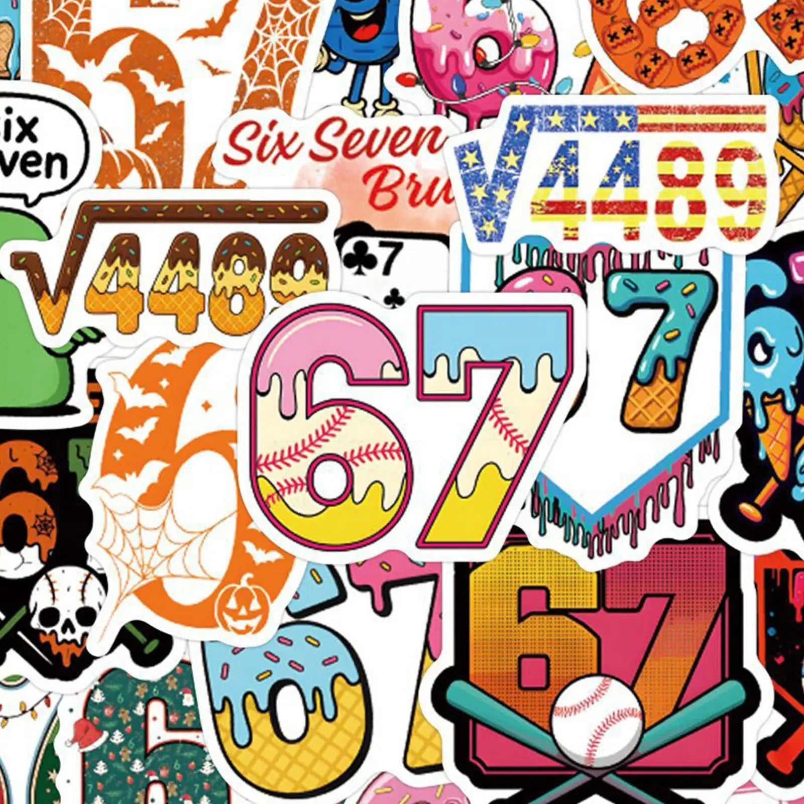 Funny Stickers 6 7 Waterproof Stickers 57 Pieces Scrapbooking Decals For Laptop Journaling Notebook Luggage Suitcase Skateboard Zpaxo