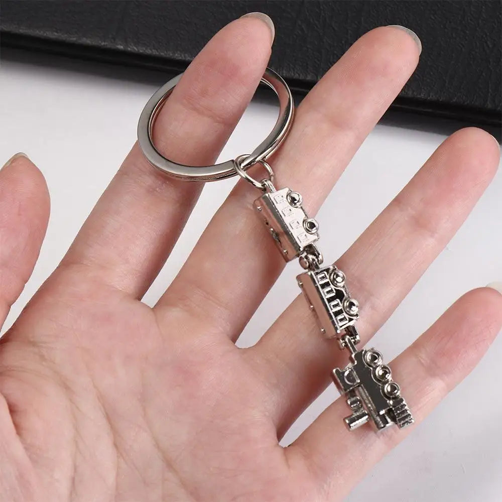 Train Model Mini Train Model Alloy Keychain Metal Movable Joint Movable Joint Train Keyring Alloy Creative Train Model Keychain Zpaxo