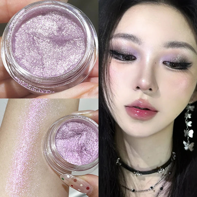 6 Colors Glitter Eyeshadow Gold Pink Eye Shadow Highlighter Silkworm Long Lasting Waterproof Shimmer Multicolor Liquid Eyeshadow Zpaxo