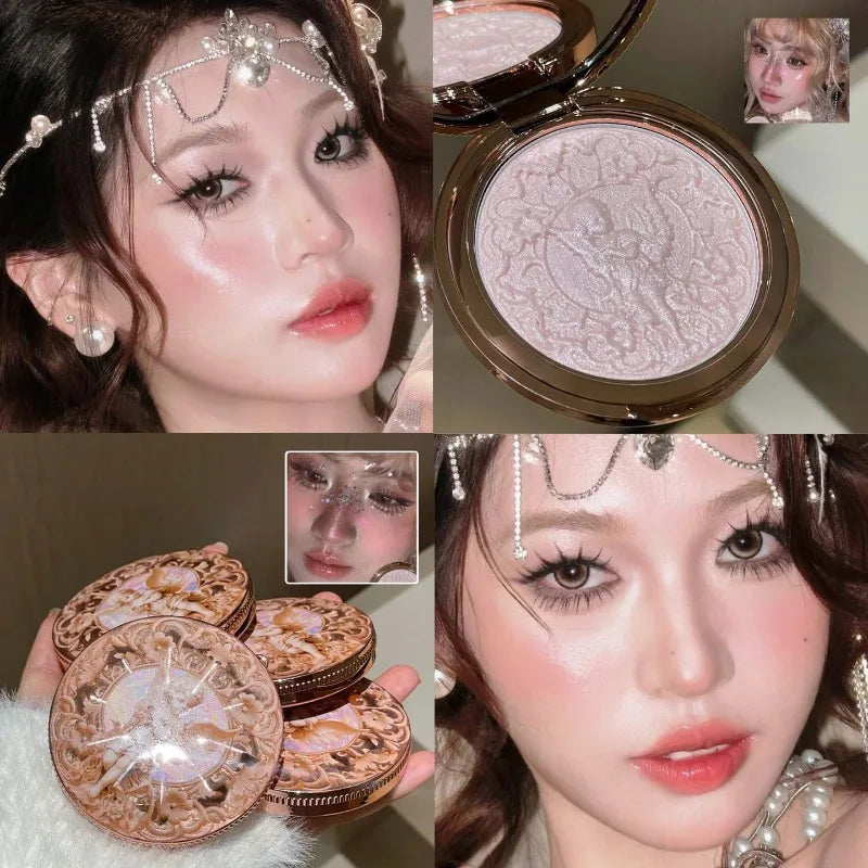 Diamond High gloss Highlighter Palette powder Natural Long-lasting Brighten Contour Radiant Skin Multi-Use Face Eye Cheek Makeup Zpaxo