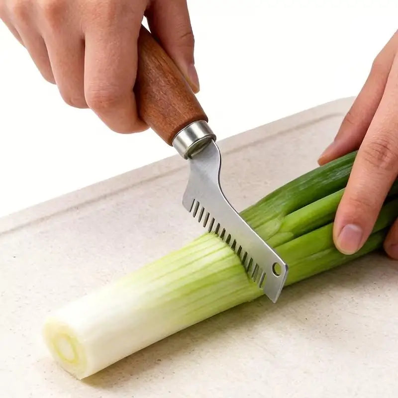 Stainless Steel Green Onion Shredder – Ultra-Fine Scallion Tool