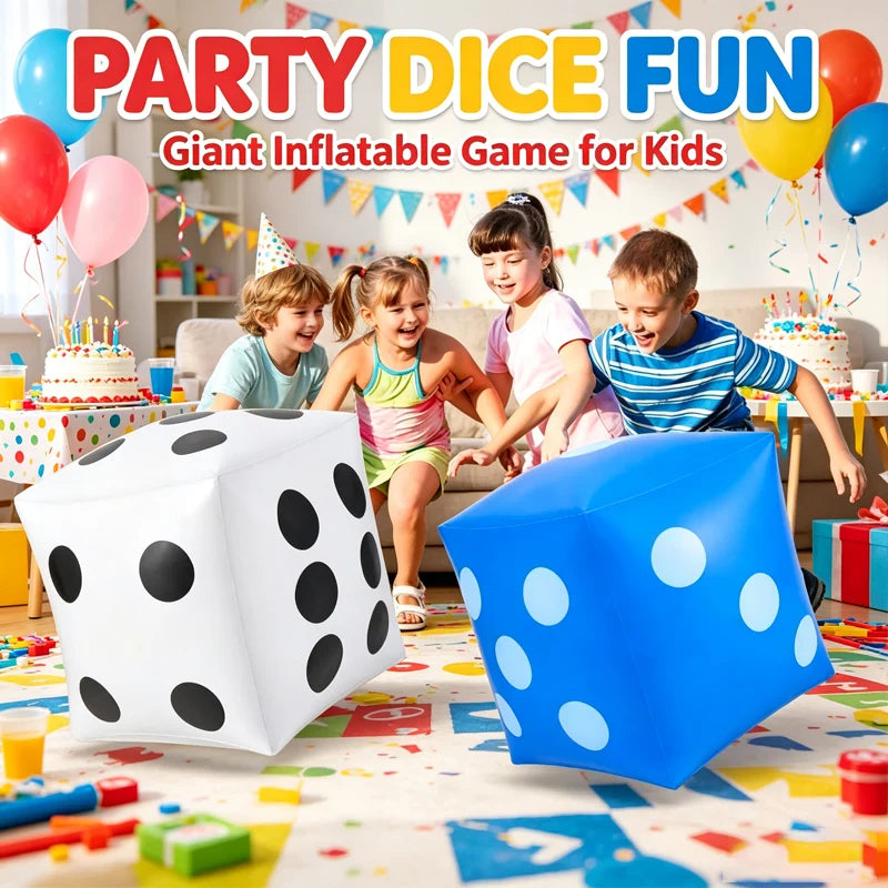 Giant PVC Inflatable Dice Game Toy Party Fun Interactive Number Cube