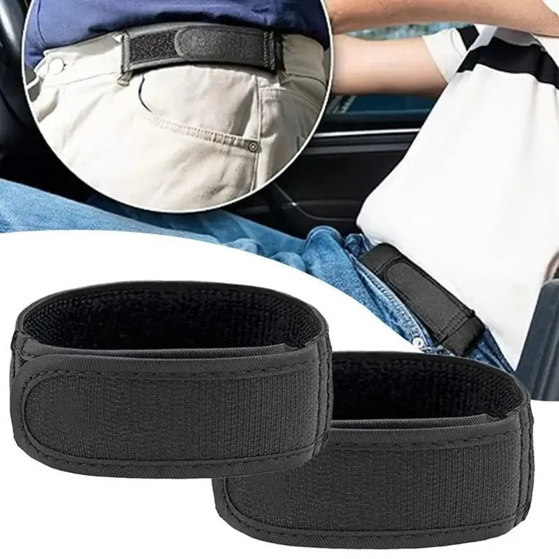 Adjustable Elastic Waistband Buckle with Magic Tape Metal Hooks Clip Belt Buckle High Elastic Belts Stretch Belt For Pants Jeans Zpaxo