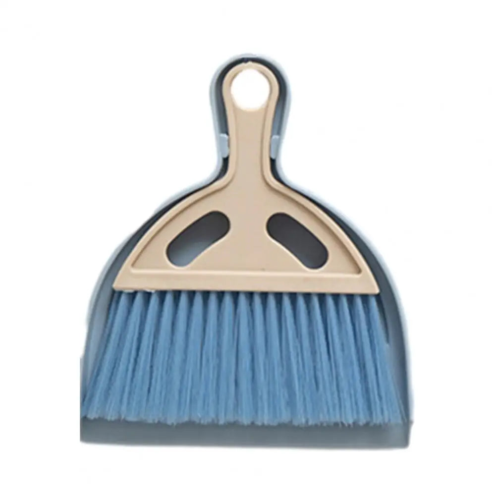 1 Set Small Broom Dustpan Ergonomically Designed Dustpan Brush With Soft Bristles Portable Crumb Sweeper Cleaning Tool For Home Zpaxo Blue