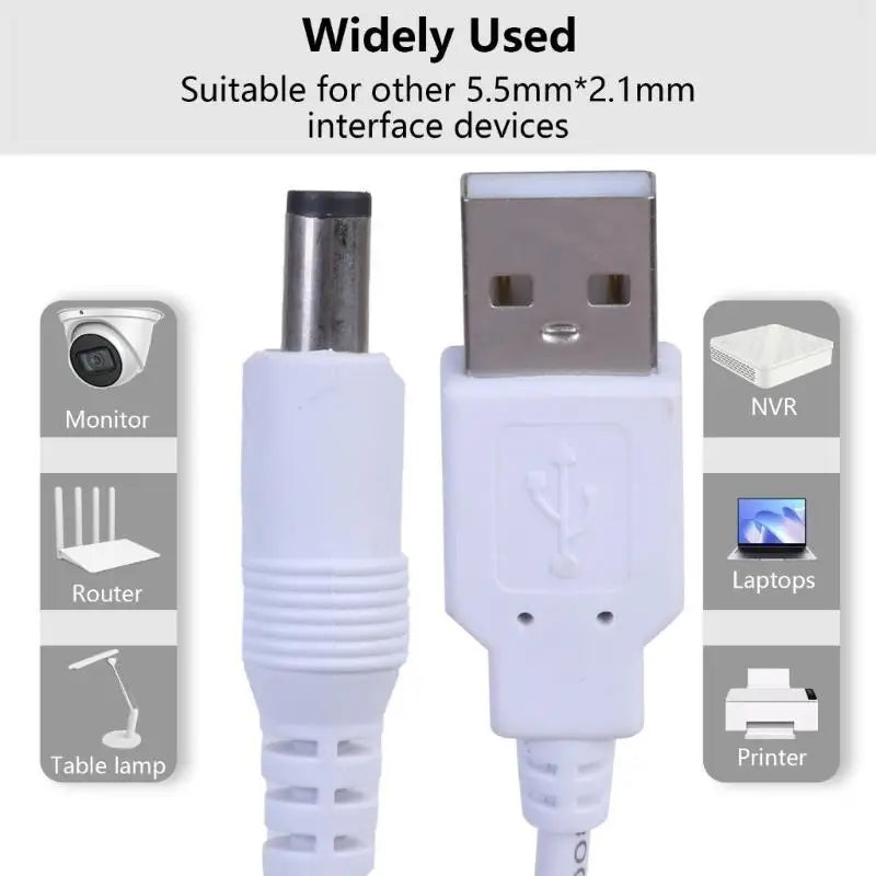 652F Streamlined Connection Essential USB Male to DC5.5x2.1mm Male Cable Power Cable Zpaxo