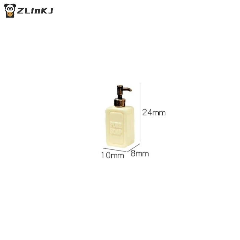 4Pcs Dollhouse Bathroom Accessories Mini Split Bottle Pretend Play Furniture Toy Miniature Soap Dispenser Model Doll House Decor Zpaxo