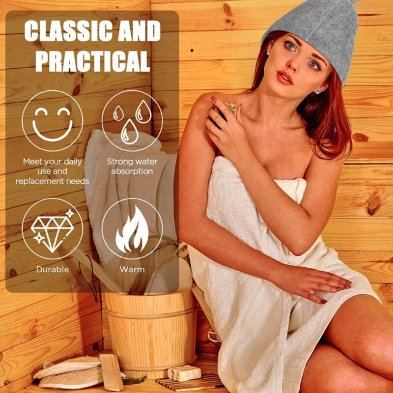 Felt Sauna Hat – Unisex Steam Room Cap for Men & Women Sauna Cap Zpaxo