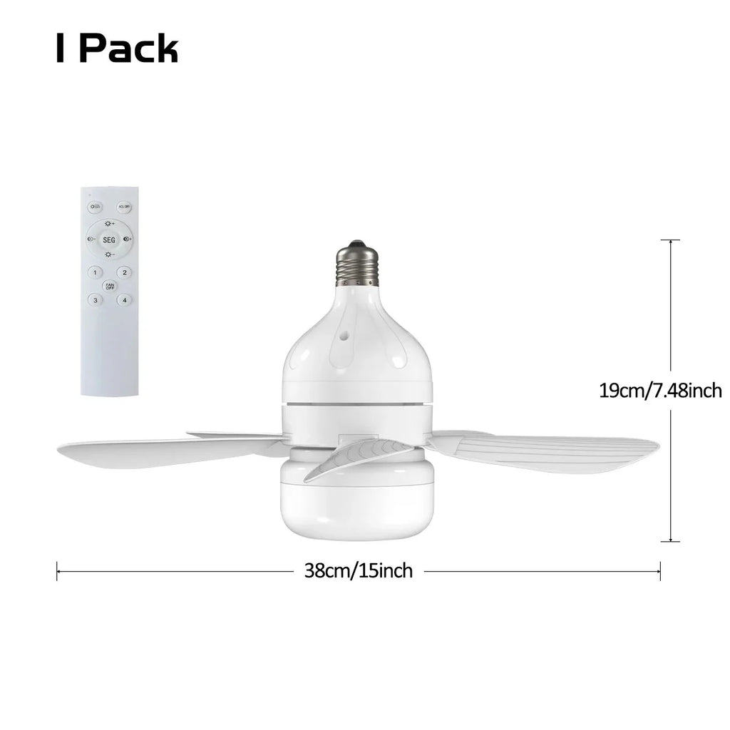 Indoor Fan Light Bulb Dimmable LED Ceiling Fans Lights Remote Zpaxo WHITE 5