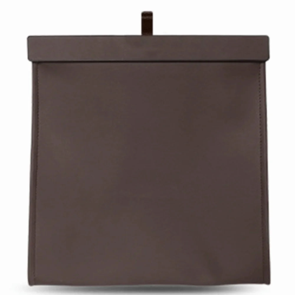 Portable Leakproof Car Trash Can Magnetic Waterproof Garbage Bin Zpaxo Dark brown
