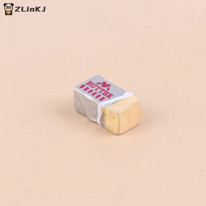 ▶6Pcs Simulation Food Butter Miniature Pretend Play Kitchen Diy Bread Set Toy Breakfast Tableware Doll House Accessories Zpaxo