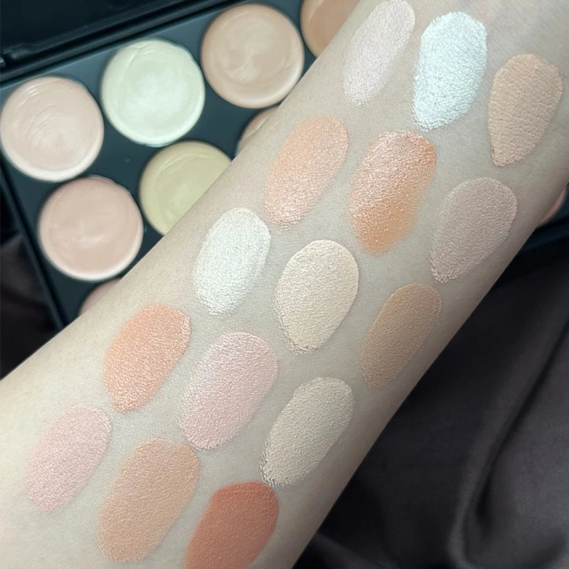 15 Colors Face Concealer Cream Contour Palette,Moisture Cream Makeup Foundation Full Coverage Foundation Covering Perfect Makeup Zpaxo