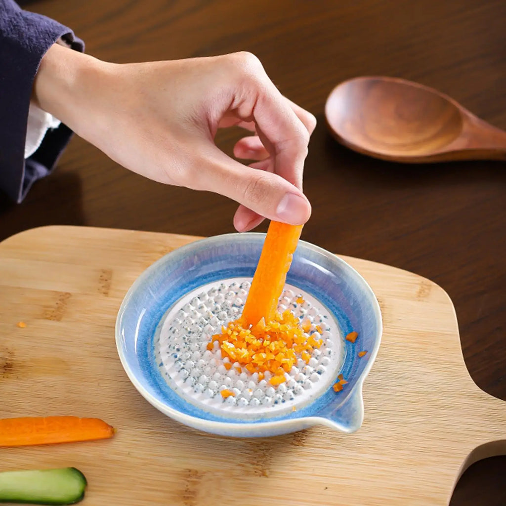 Garlic Plate Handmade Gradient Glaze Ceramic Grater Dish Bowl Home