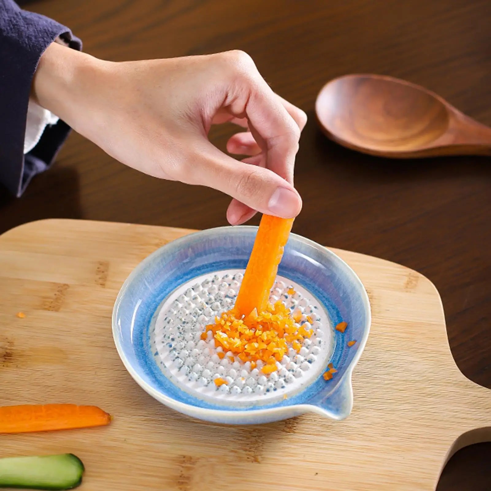 Garlic Plate Handmade Gradient Glaze Ceramic Grater Dish Bowl Home