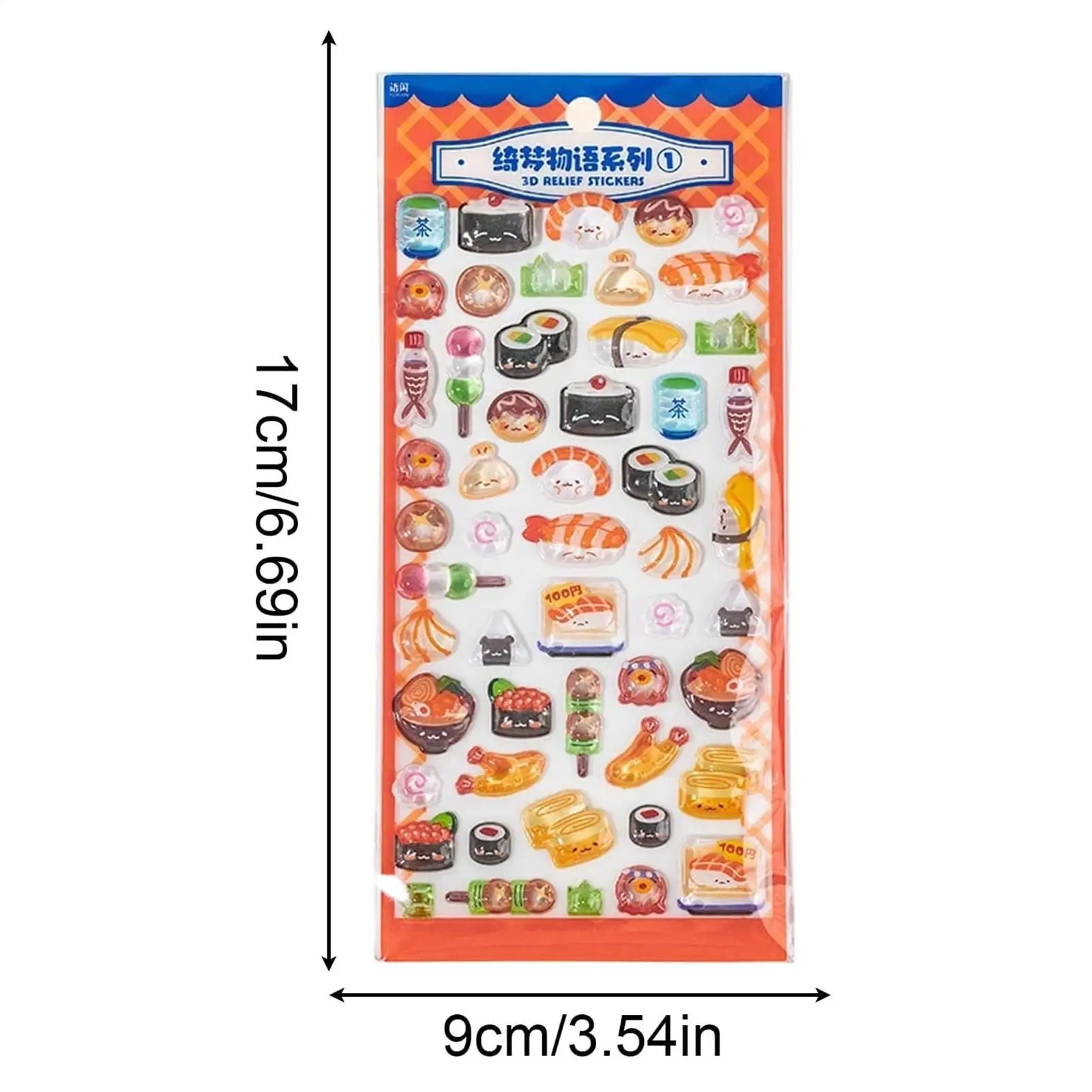 3D Stickers for Kids Foods Theme Sushi Decals 3D Puff Sticker for Laptops Phone Case Party Birthday Classroom Reward Prizes Zpaxo