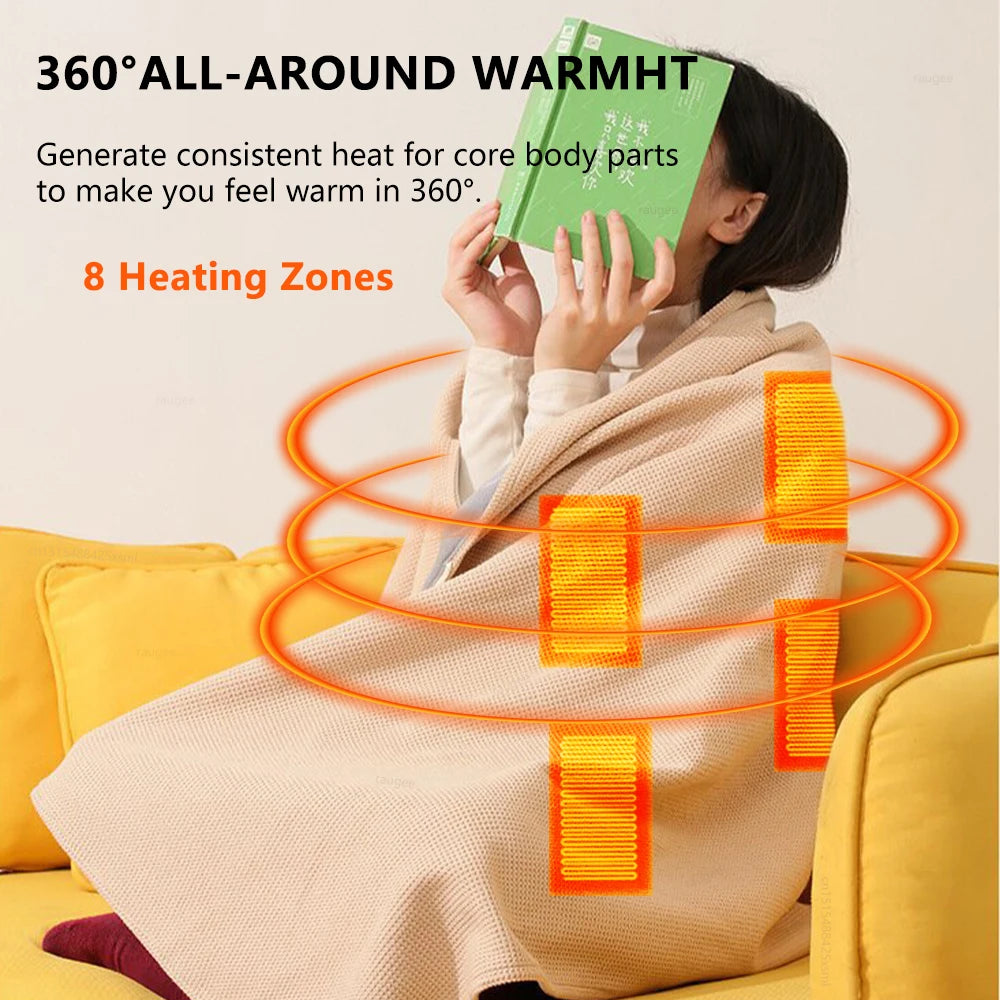 Heated Blanket USB Wearable Electric Portable Warmer Shoulder Heating