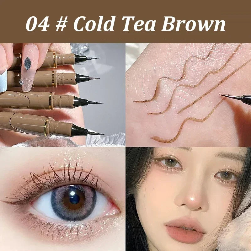 Waterproof Liquid Eyeliner Matte Long Lasting Quick Dry Ultra-thin Zpaxo 04 Cold Tea Brown