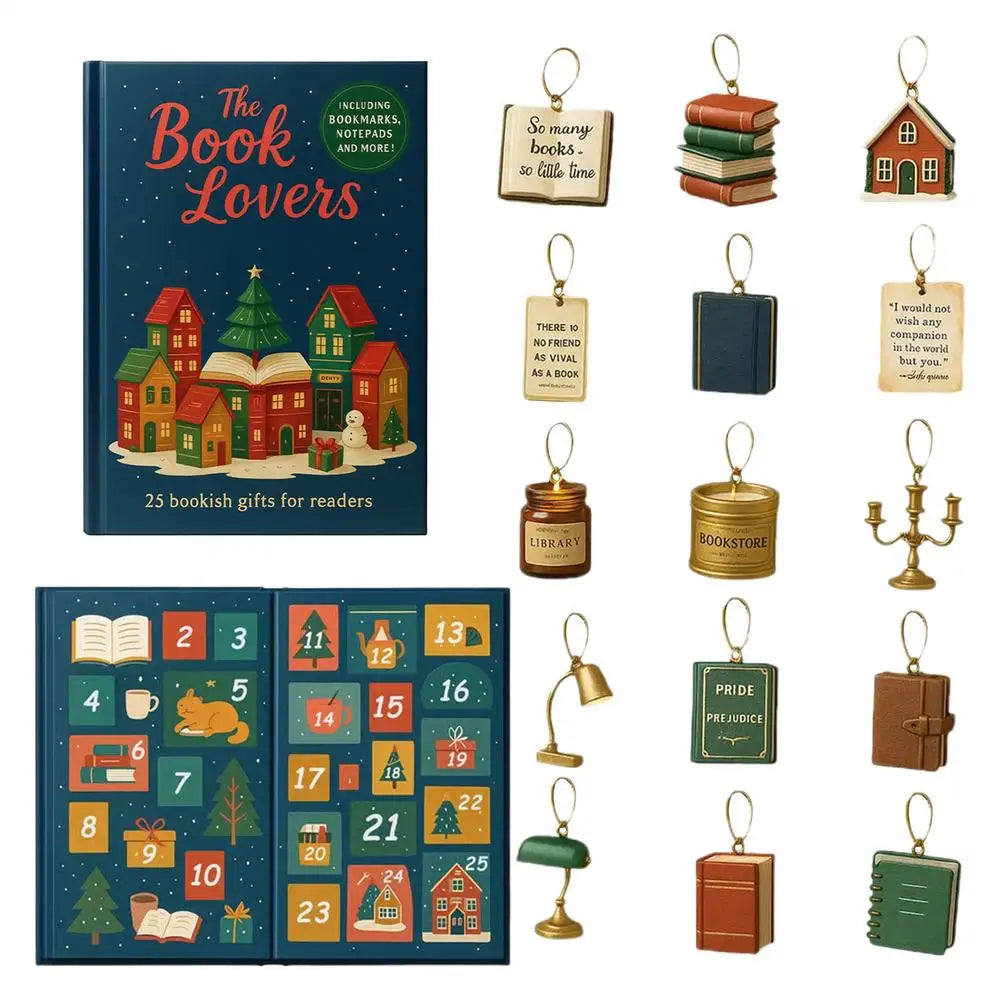 Book Lover Advent Calendar 24 Days 2D Acrylic Bookmark Pendant