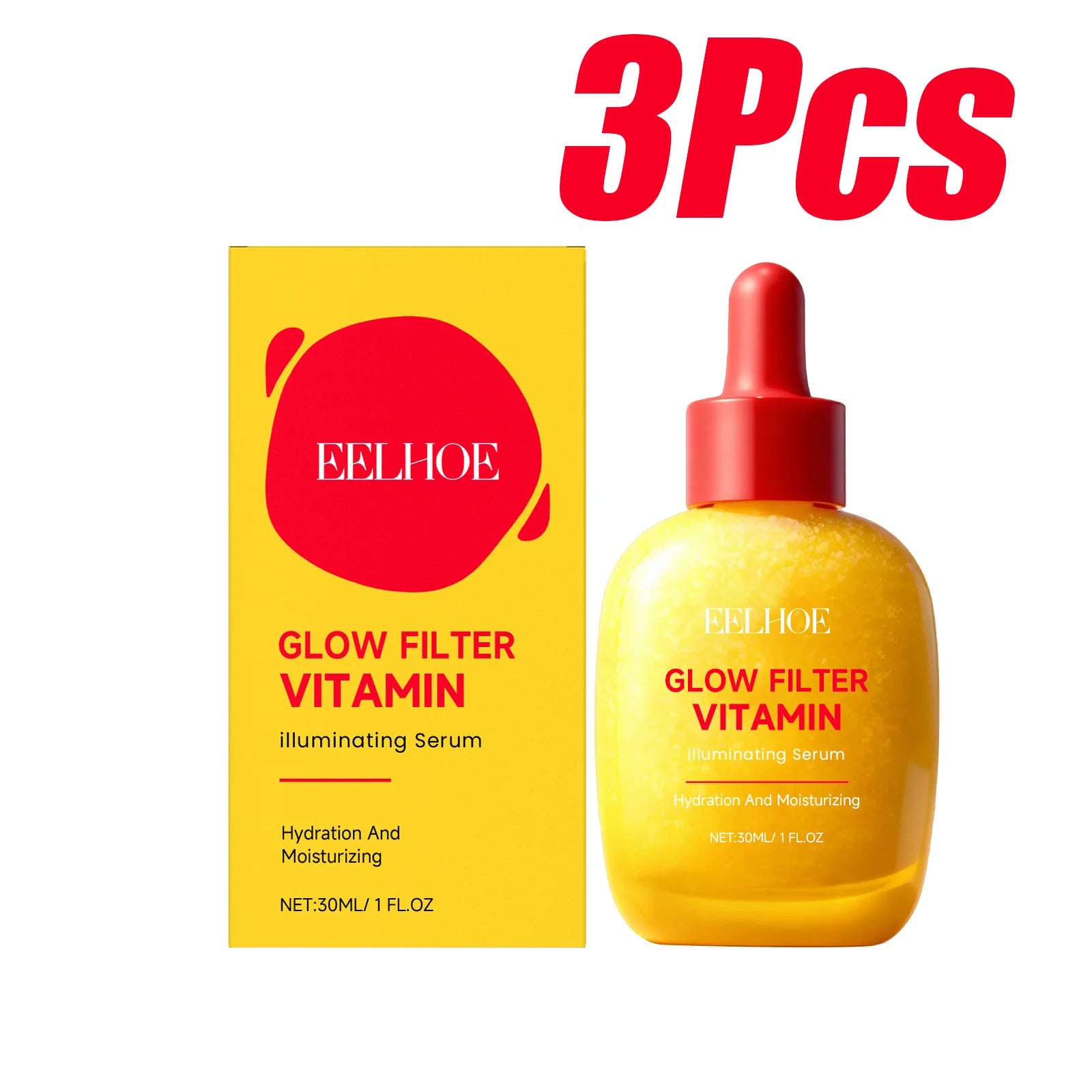 EELHOE Vitamin C Brightening Serum – Hydrating & Even Tone Vitamin C Face Serum Zpaxo 3 x 30ml Boxed