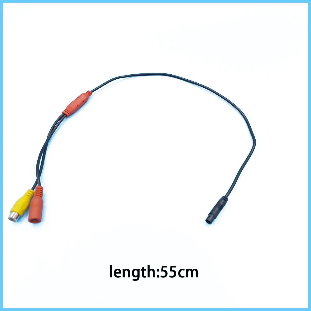 Car Camera Cable 4 Pin Male RCA Video Power Female Signal Harness