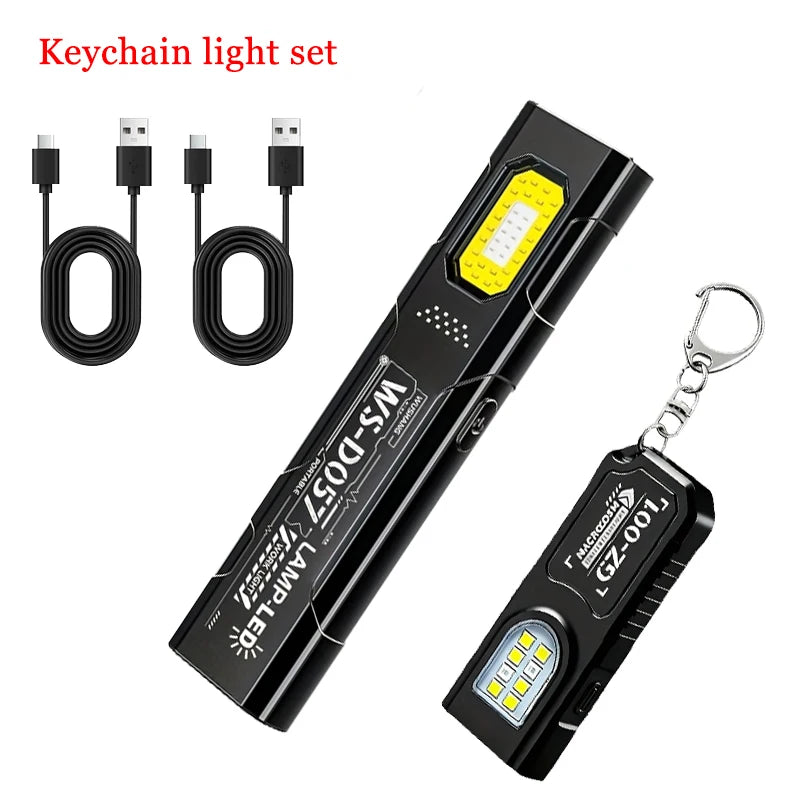 KDULIT COB LED Keychain Flashlight USB-C Rechargeable Mini Torch
