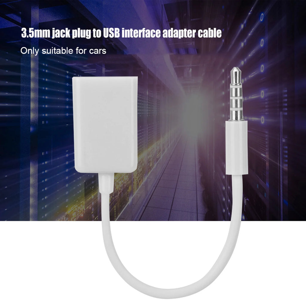 Male Plug Jack USB Female AUX Audio Cable Converter Adapter Cord