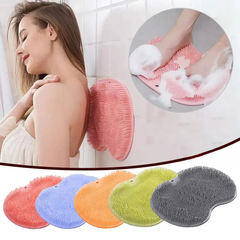 Non-Slip Shower Foot Washing Mat - Clean Bath Exfoliating Mat for Home Spa and Bathroom Plaid Zpaxo