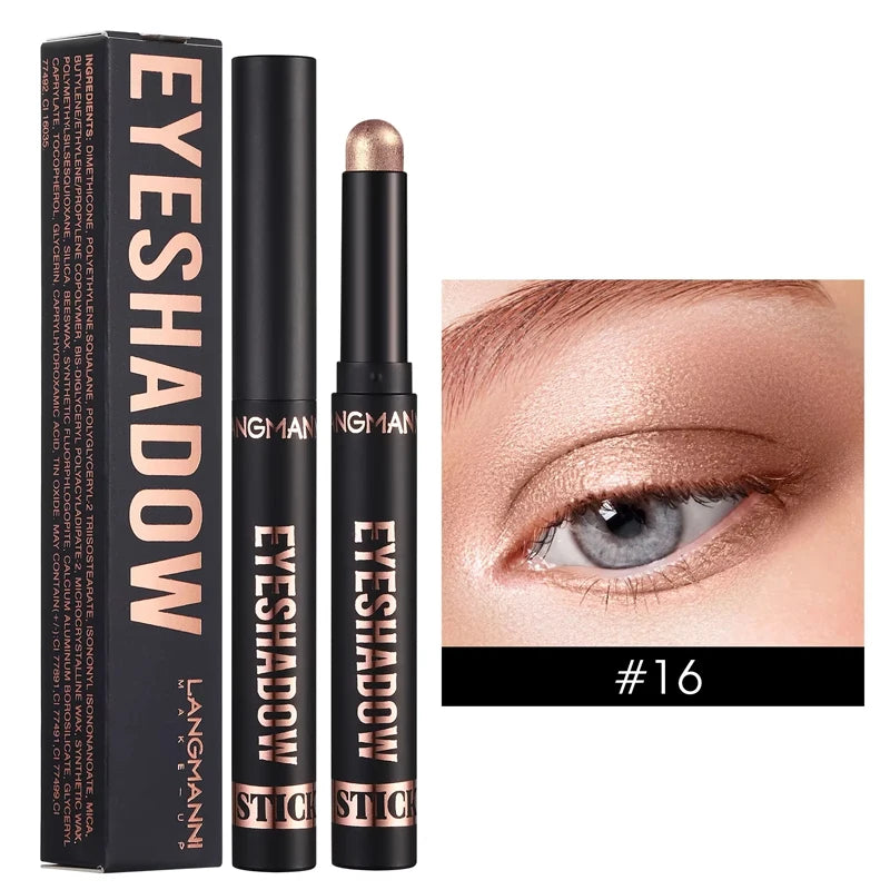 Waterproof Pearlescent Eyeshadow Pencil Stick Lasting Glitter Shimmer Zpaxo 16