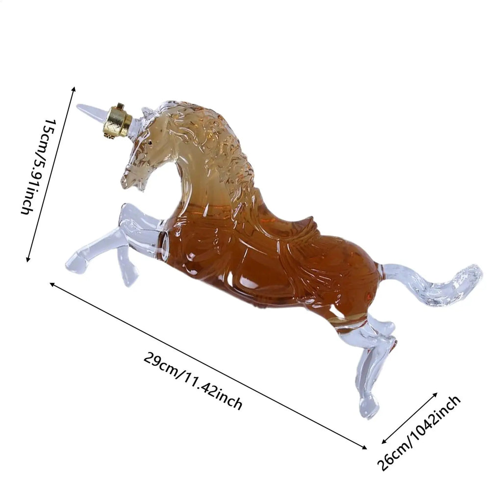Whiskey Decanter Horse Shape Empty Wine Bottle Glass Decanter for Home Kitchen Dining Room Restaurant Bar Party Celebration Zpaxo