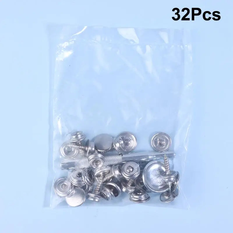 Silver Metal Snap Fastener Screws Nails Set For Tent Boat Yacht Marine Canvas Cover Craft Bags Wallet Fasteners Parts Zpaxo A2