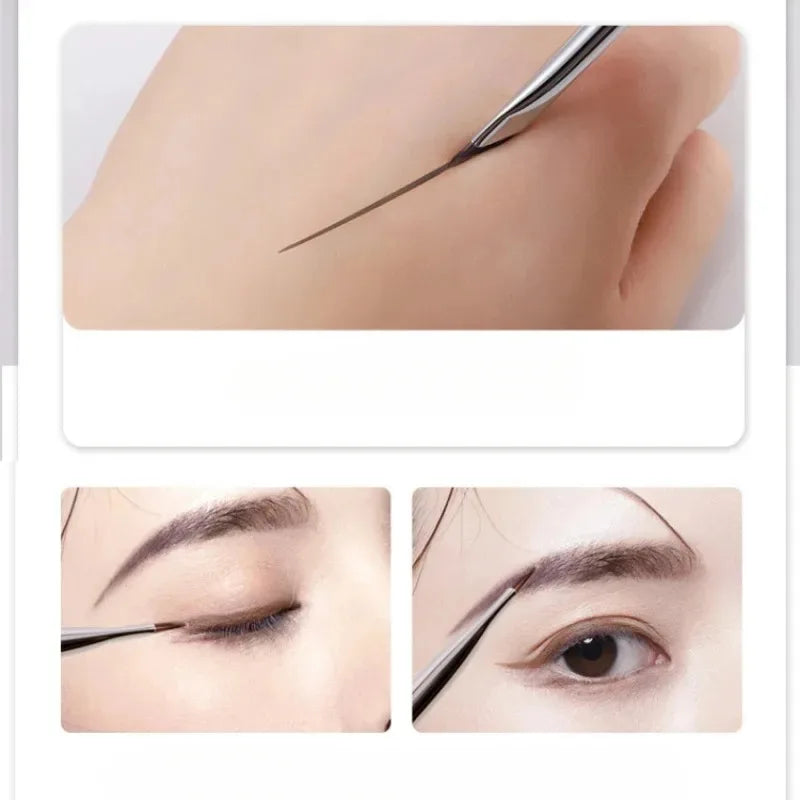 Ultra-Thin Angled Eyeliner & Eyebrow Brush Set | Precision Makeup