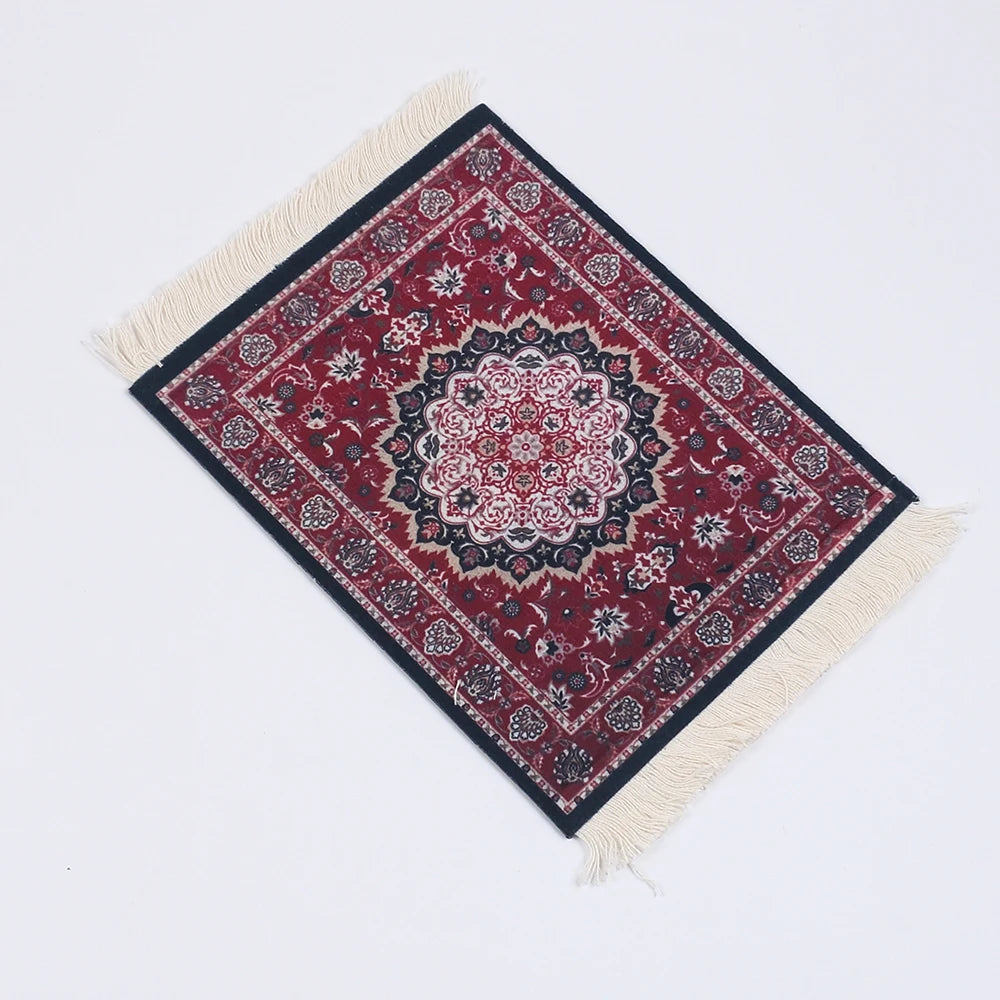 Persian Carpet Style Mouse Pad Vintage Coaster Bohemian Rug Desk Pad Mousepad Mouse Mat Table Decorfor Office Home Zpaxo D 27x18 cm