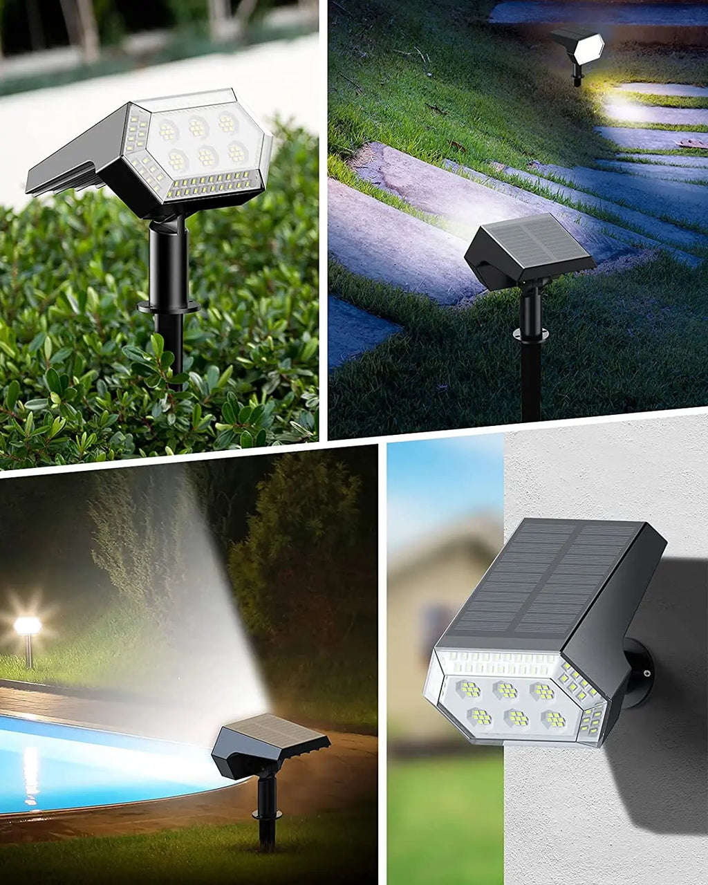 2/4PCS 108LED Solar Spotlights IP65 Waterproof Auto On/Off Landscape Wall Lamp Outdoor Decor for Garden Yard Porch Patio Zpaxo
