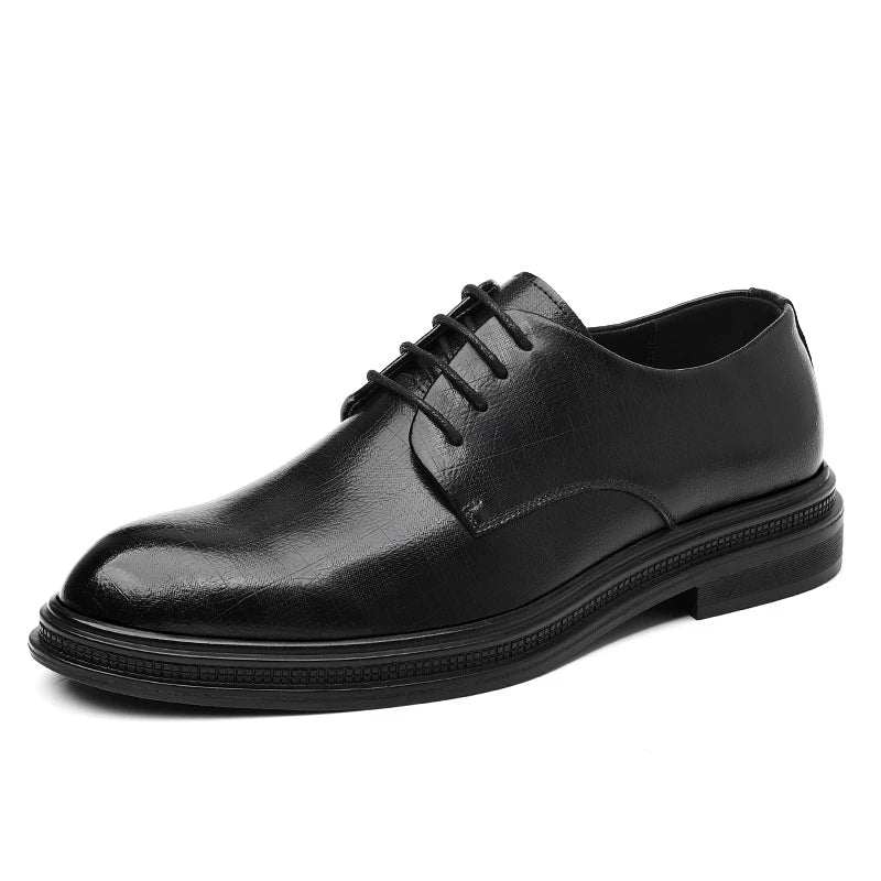 Mens Black Vintage Leather Lace Up Formal Business Office Groom Zpaxo