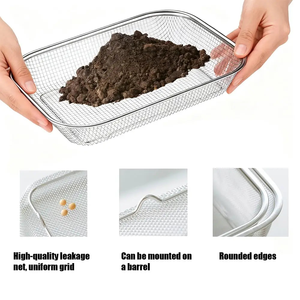 Stainless Steel Soil Mesh Sieve Anti-rust Durable Gardening Filter