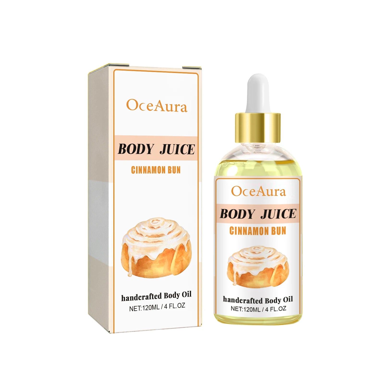 OceAura Sweet Fragrance Body Oil – Moisturizing & Nourishing Fragrance Body Oil Zpaxo Cinnamon bun