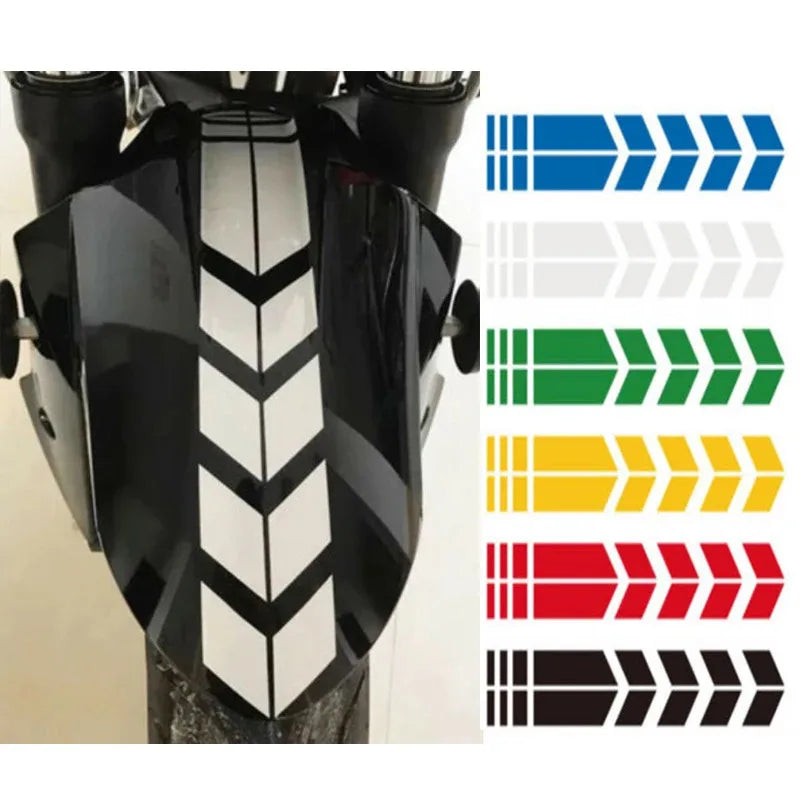 Reflective Motorcycle Arrow Stickers – Waterproof Decal Tape