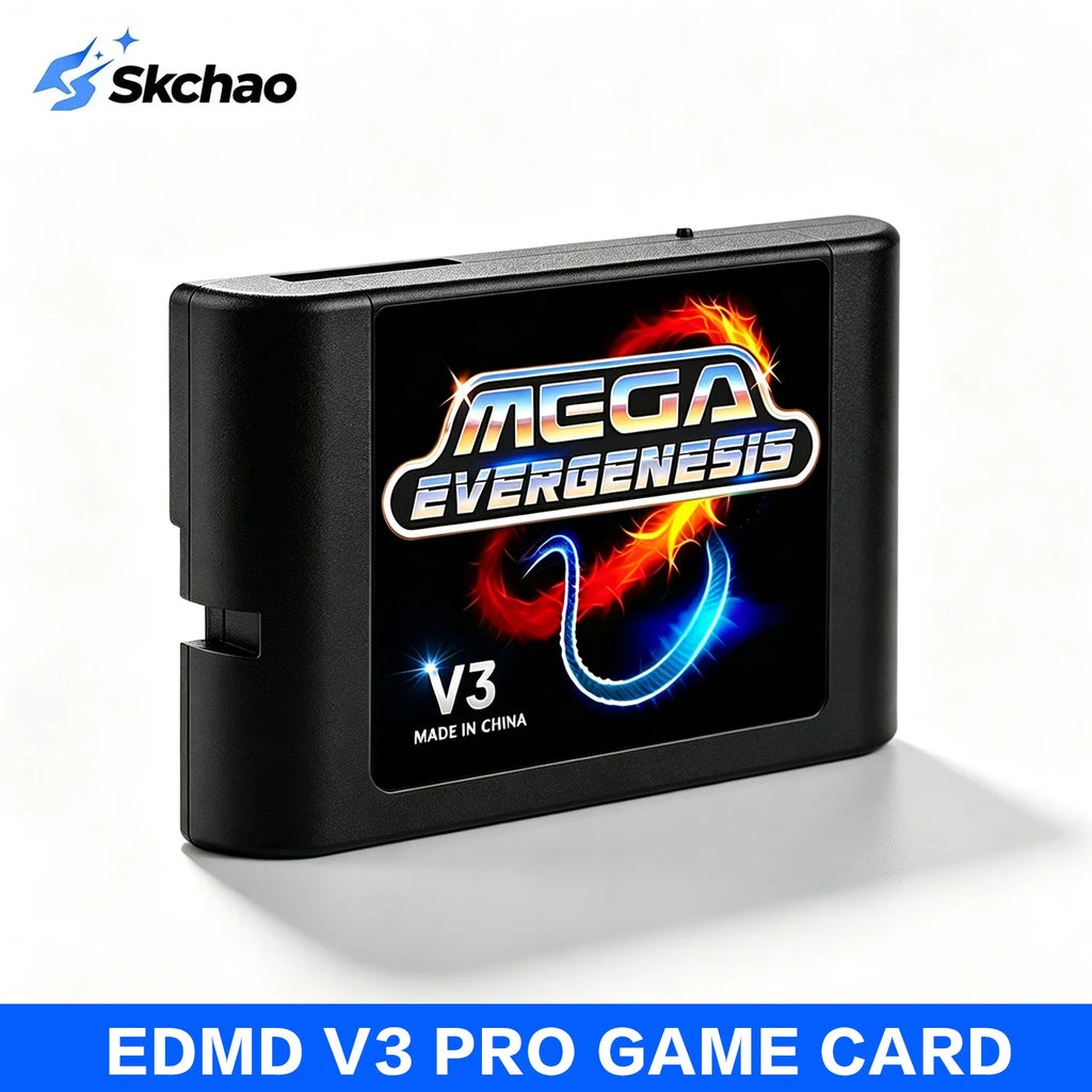 3000 in 1 MD V3 Pro Game Cartridges EDMD FlashCard For SEGA Genesis Mage Drive 16Bit Video Game Console Free With 4G TF Card Zpaxo