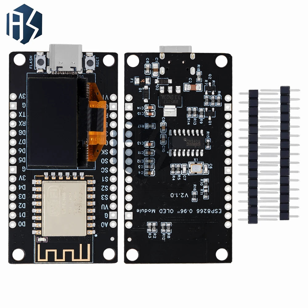 NodeMCU ESP8266 Development Board with 0.96 Inch OLED Display - CH340G ESP-12F WiFi Module, Type-C USB Compatible for Arduino Zpaxo
