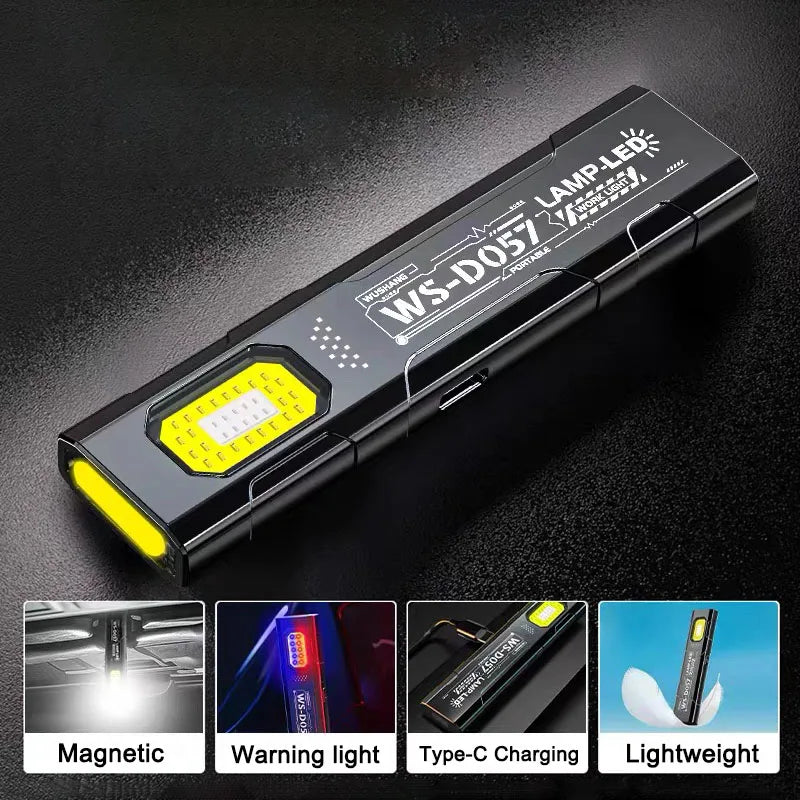 Mini Rechargeable EDC Keychain Flashlight LED+COB Magnet & Clip