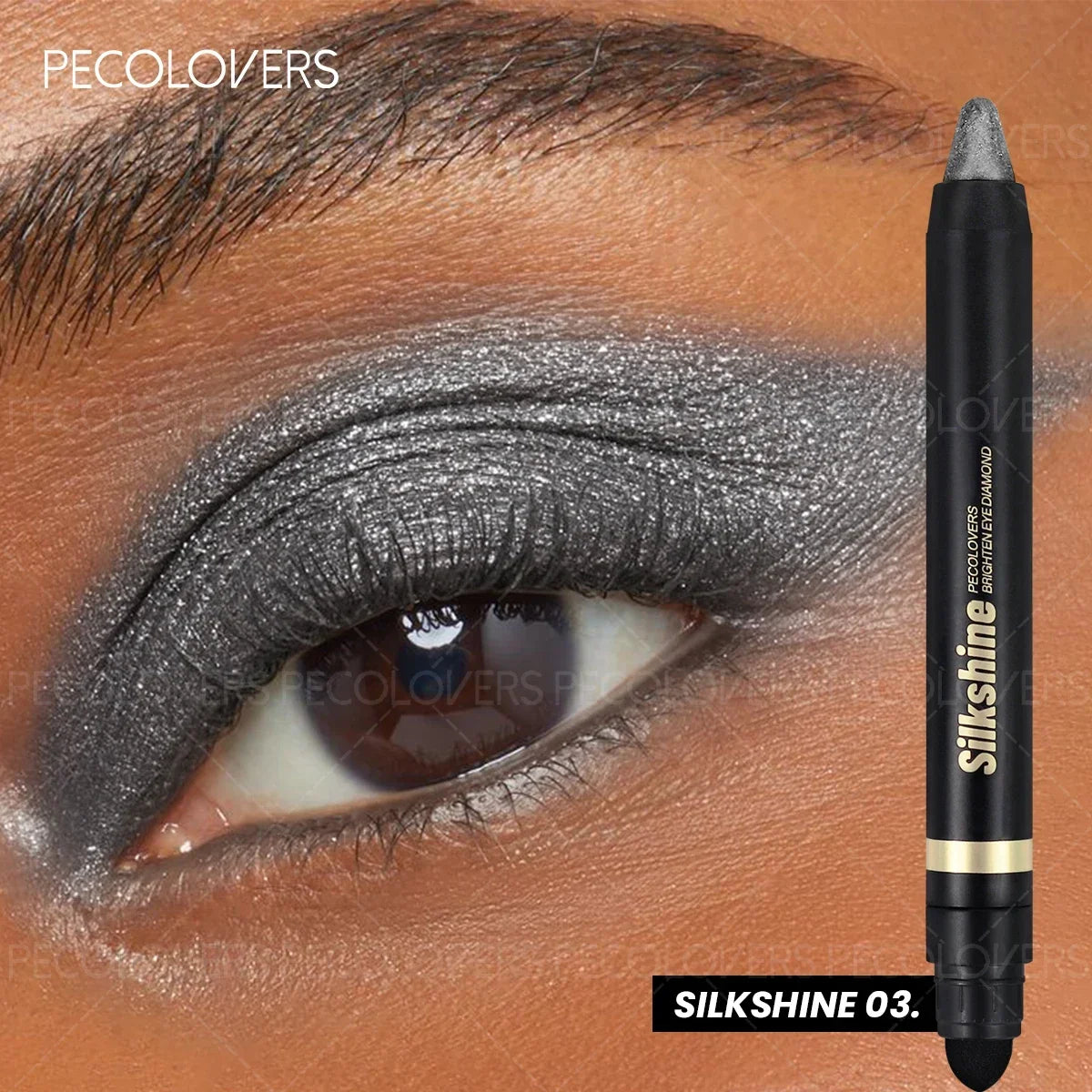 Smudge-proof Metallic Eyeshadow Stick Pearlescent Shimmer Quick Zpaxo 03